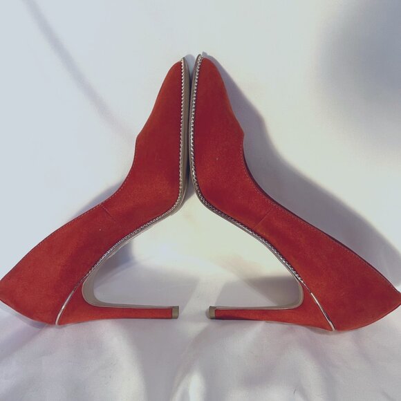 BCB Generation Harleigh Burnt Orange/Gold Trim 4" Stilettos -Pointy Toe-8 1/2 B - Picture 11 of 16